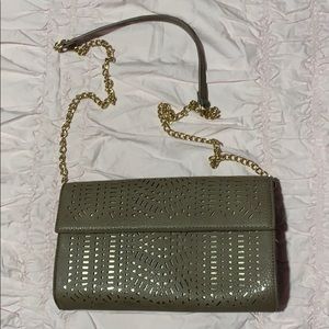 Gray bag with cutout design